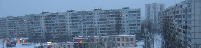 Apartment blocks in Kiev in winter