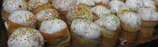 Traditional Ukrainian Easter cakes - called a kulich